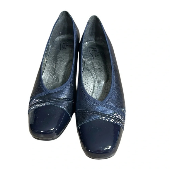 Shoes ,women, leather NEW! Inea Dora blue textured,chunky heel,pump size 39 & 41 - Picture 7 of 16